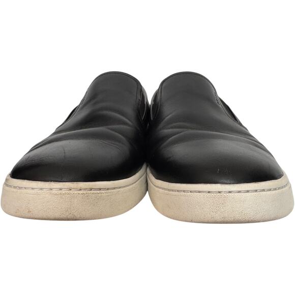 Prada Linea Rossa Black Leather Slip-On Sneakers w/ Yellow Arrow Italy 7.5 main image 6